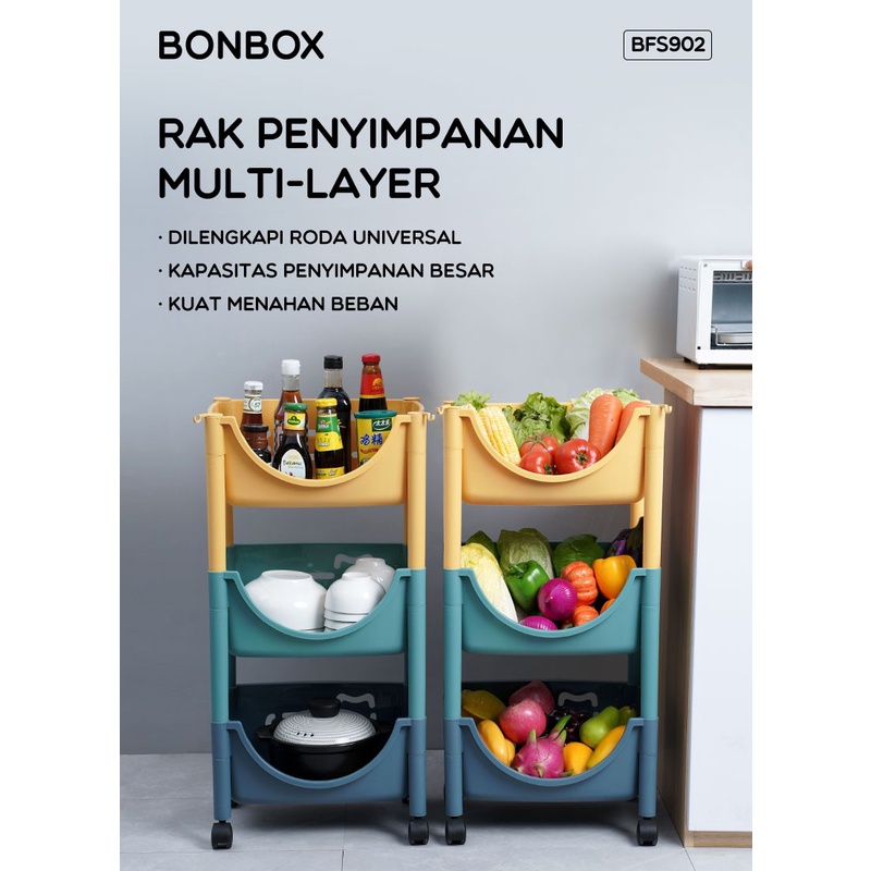 Jual BONBOX BFS902 Rak Susun Trolley Aesthetic Serbaguna | Shopee Indonesia