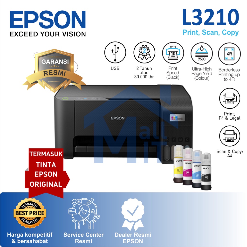 Jual Printer Epson L3210 L 3210 L 3210 3 In 1 Pengganti Epson L3110 Print Scan Copy A4 All In 1004