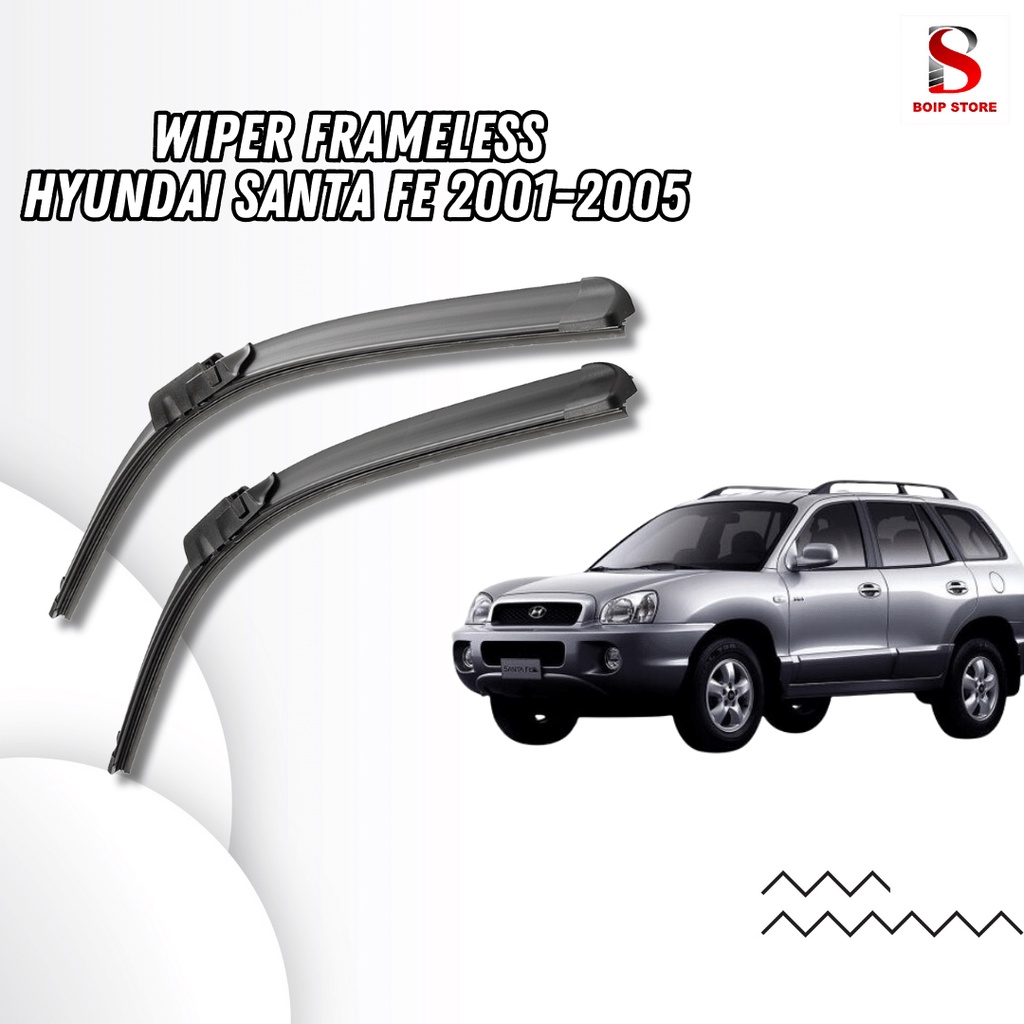 Jual 1 SET (2 PCS) Wiper Hyundai Santa FE 2001 2005 Model Frameless