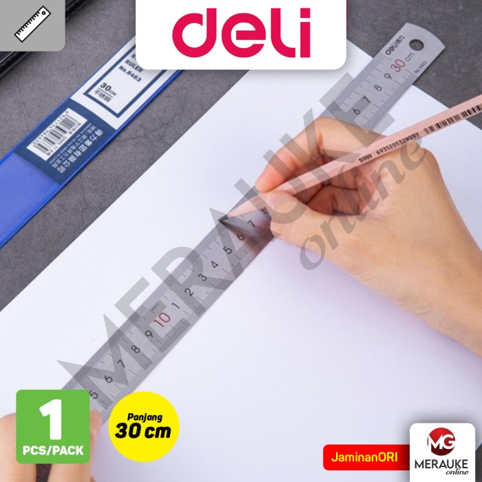 Jual Penggaris Besi / Steel Ruler DELI 8463 30cm | Shopee Indonesia