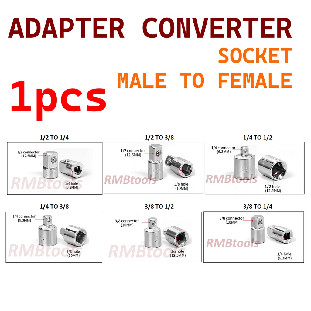 Jual Adaptor Kunci Sok Shock | Socket Converter Adapter Male To Female ...