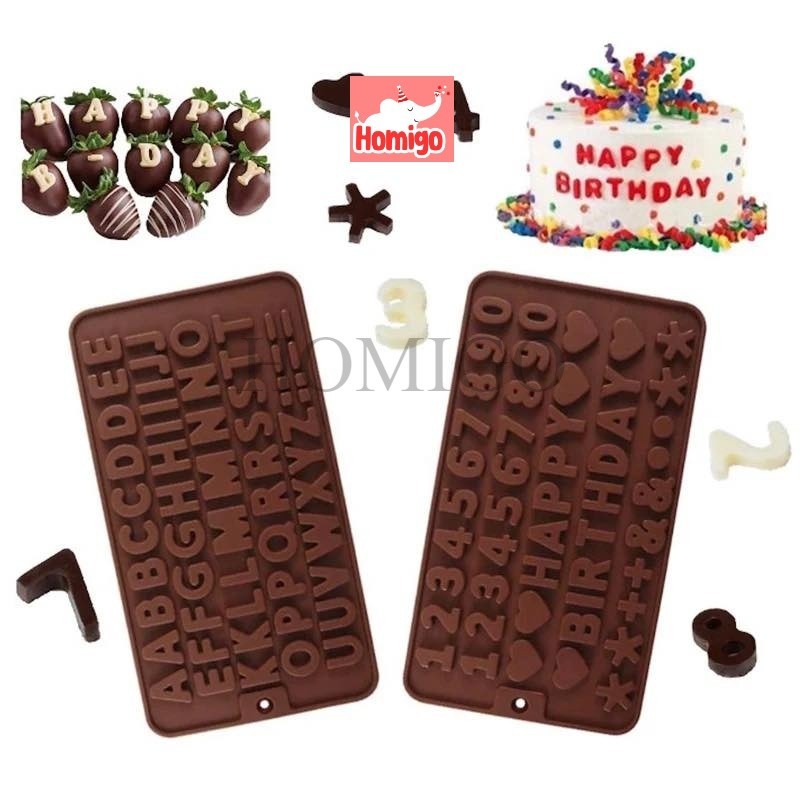Jual Homigo Cetakan Puding Jelly Es Fondant Kue Coklat Silikon Huruf ...