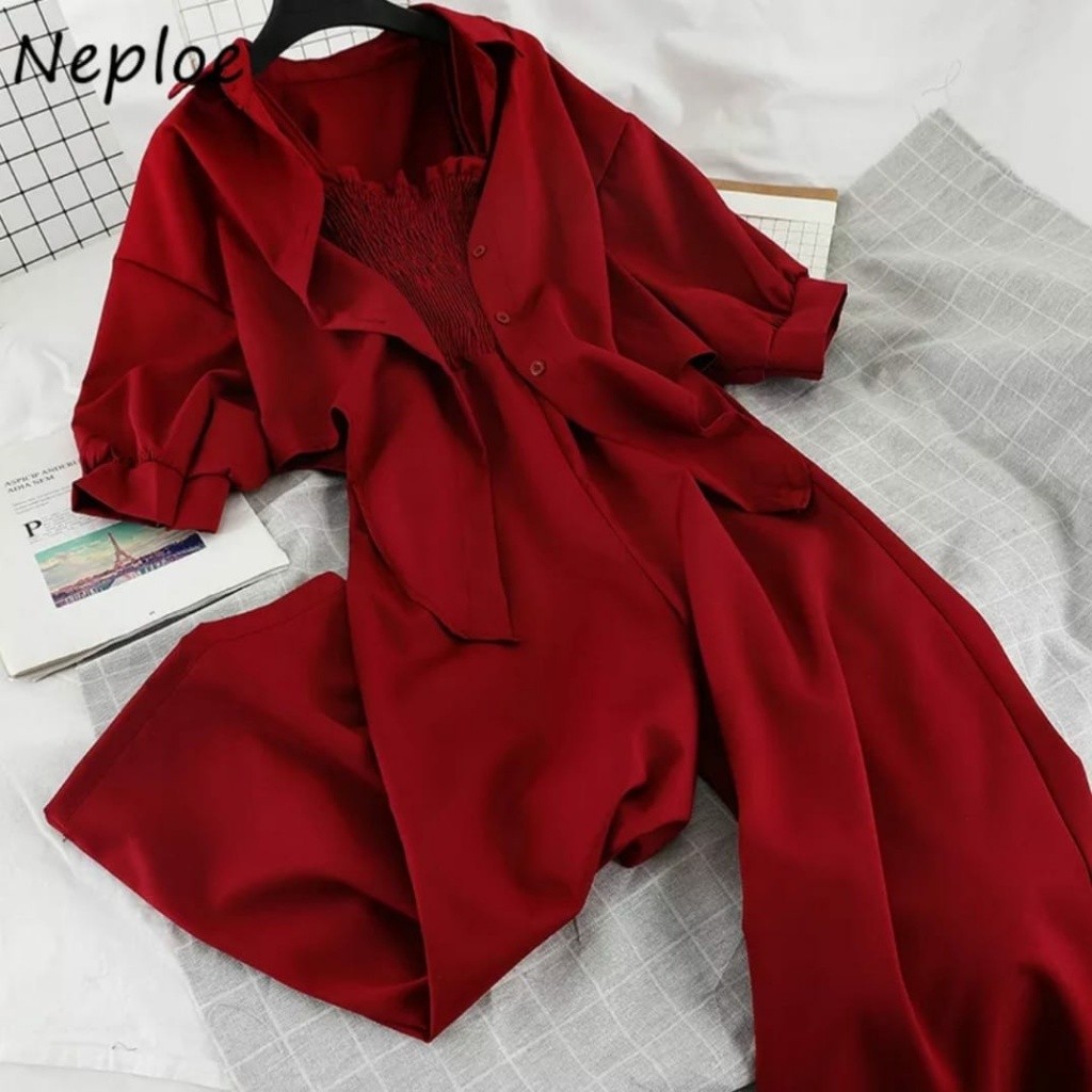 Jual Instyle Fashion - Set Jumpsuit Smock Sleeveless Cradigan Long ...