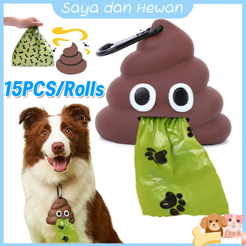 Jual 15pcs/roll Kantong Sampah Kucing Kantong Pup Kucing Poop Bag ...