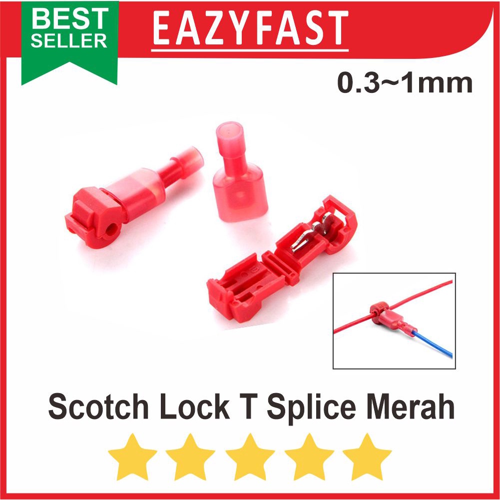 Jual Quick Connect Scotchlok Splice Wire Cable Connector 0.3 -1mm T Tap ...