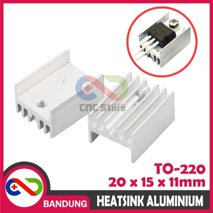 thumbnail image 2 of 10-Pack Mixed Aluminum Heat Sinks For TO-220 Transistors, Various Sizes (25x24x16mm, 20x15x10mm, 21x15x10mm) 2 of 5
