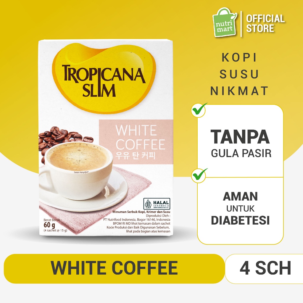 Jual Tropicana Slim White Coffee 4 Sachet Kopi Susu Nikmat Tanpa Gula Pasir Shopee Indonesia