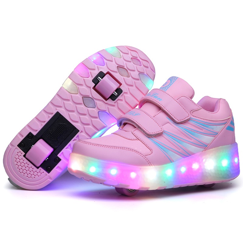 Jual Sepatu Roda Heelys LED Anak Perempuan Lampu USB Pengisian Daya ...