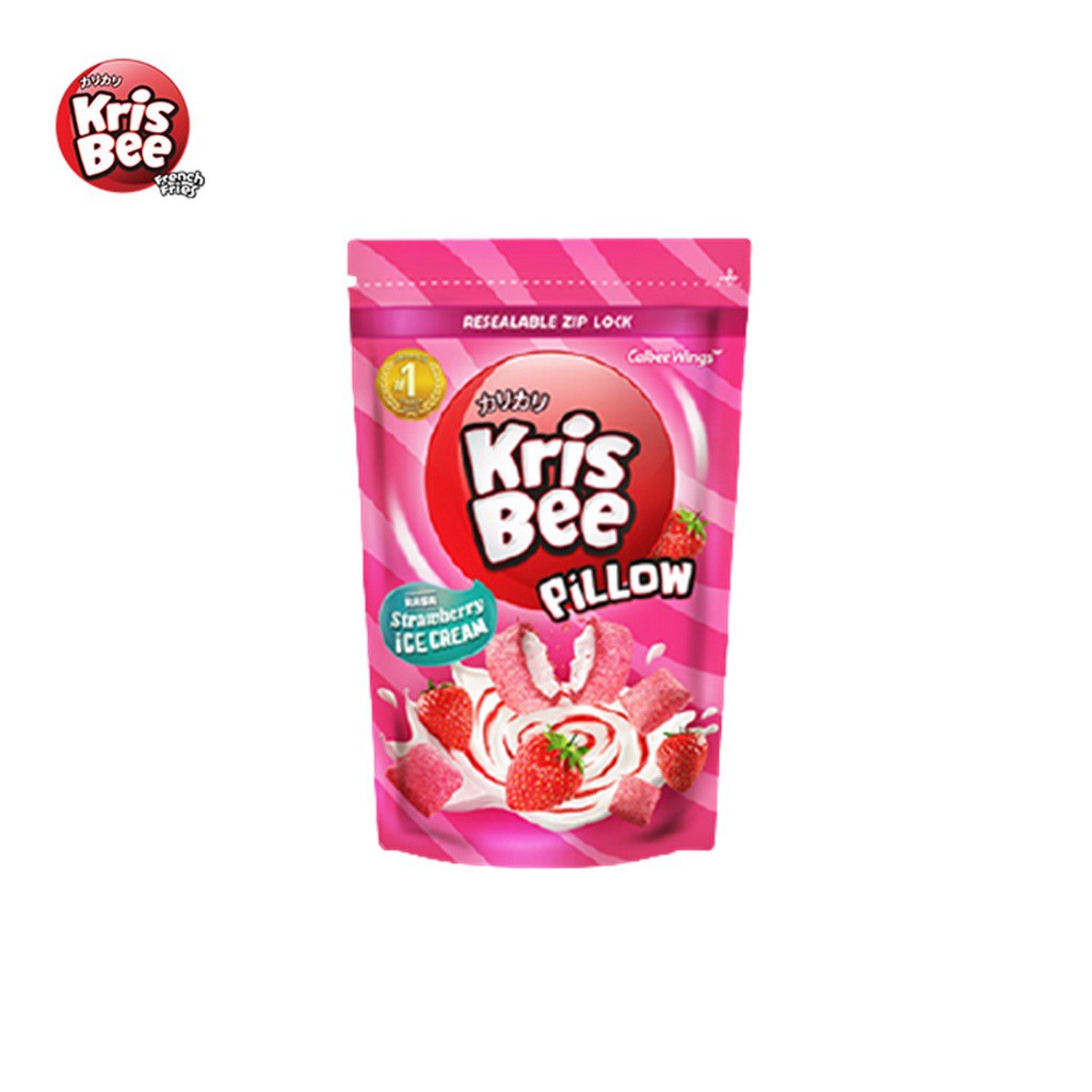 Jual KRISBEE Pillow Strawberry Ice Cream 100GR x 5 | Shopee Indonesia