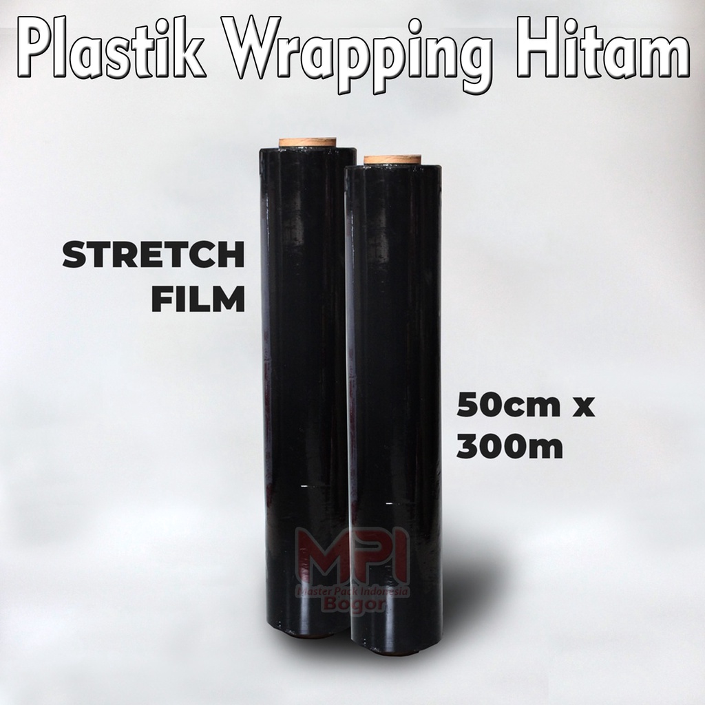 Jual Plastik Wrapping Hitam 50 cm x 300 m / Stretch Film Hitam 50 cm x ...