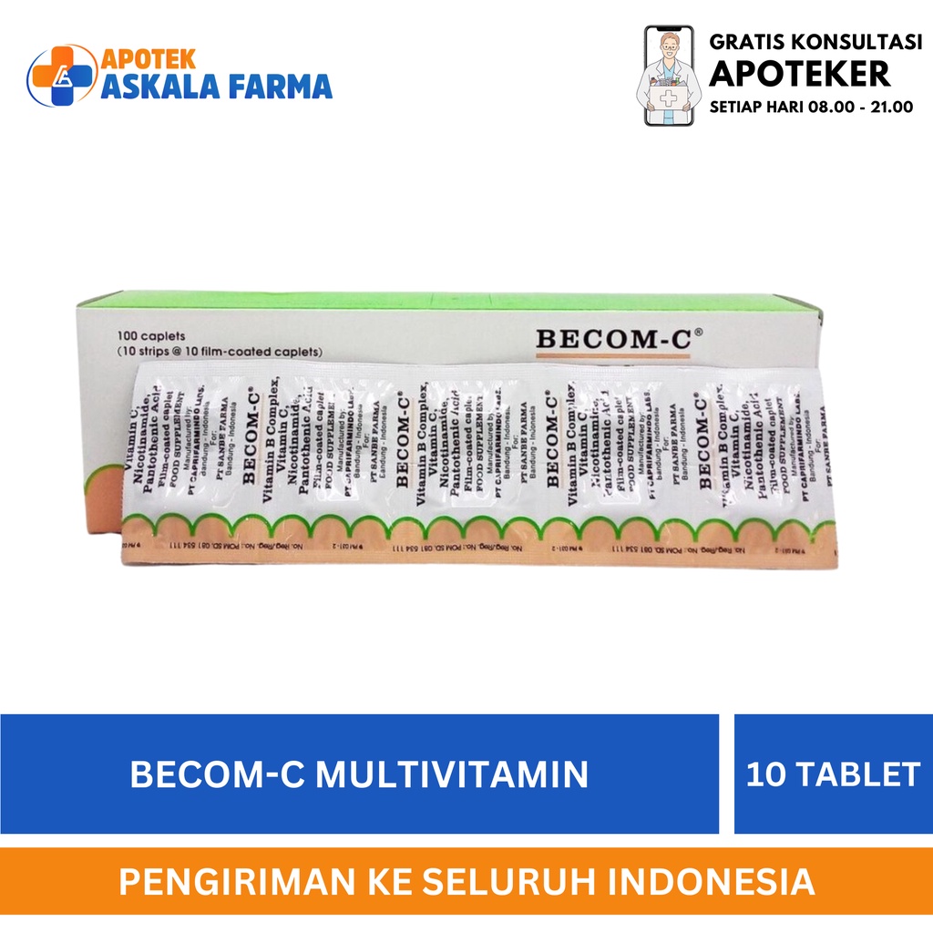 Jual Becom C Strip Isi 10 Kaplet Multivitamin Mineral | Shopee Indonesia