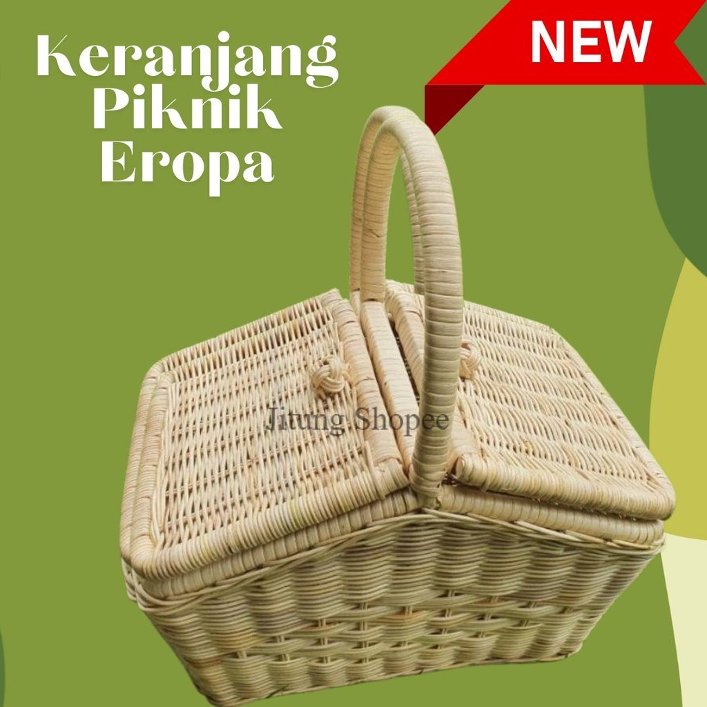 Jual Keranjang Piknik Rotan Alami Gaya Eropa - Cocok untuk Liburan ...