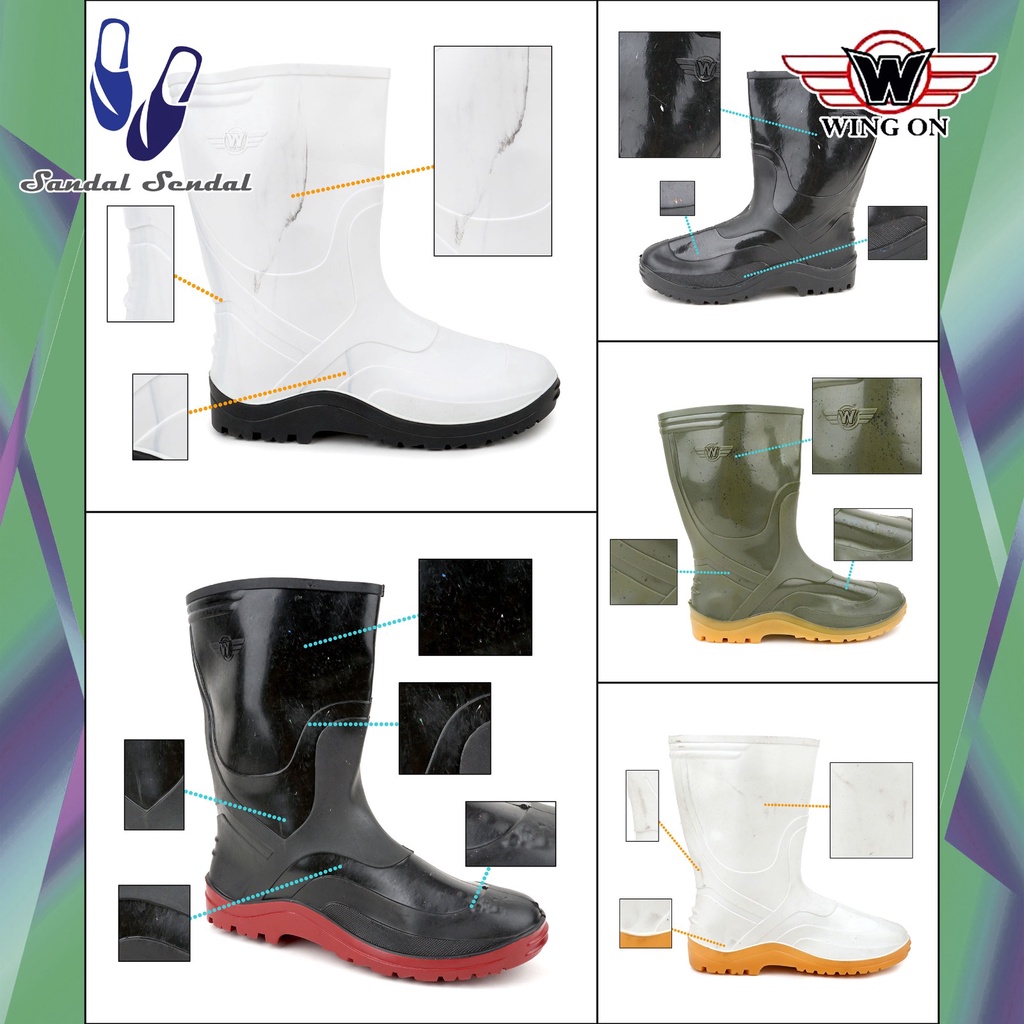 Jual Sepatu Boot Pendek Wing On Cacat Tampilan Sepatu Boots Proyek Perkebunan Perairan