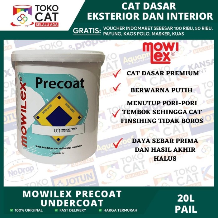 Jual Cat Dasar Mowilex Precoat Undercoat Tembok Warna Putih Liter