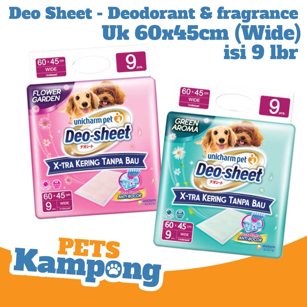 Jual Unicharm Pet DeoSheet Xtra Kering Wide isi 9Pcs Training PeePad ...