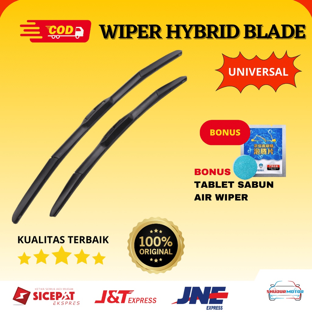 Jual Wiper Hybrid Blade Universal Model Hybrid Untuk Semua Jenis Mobil