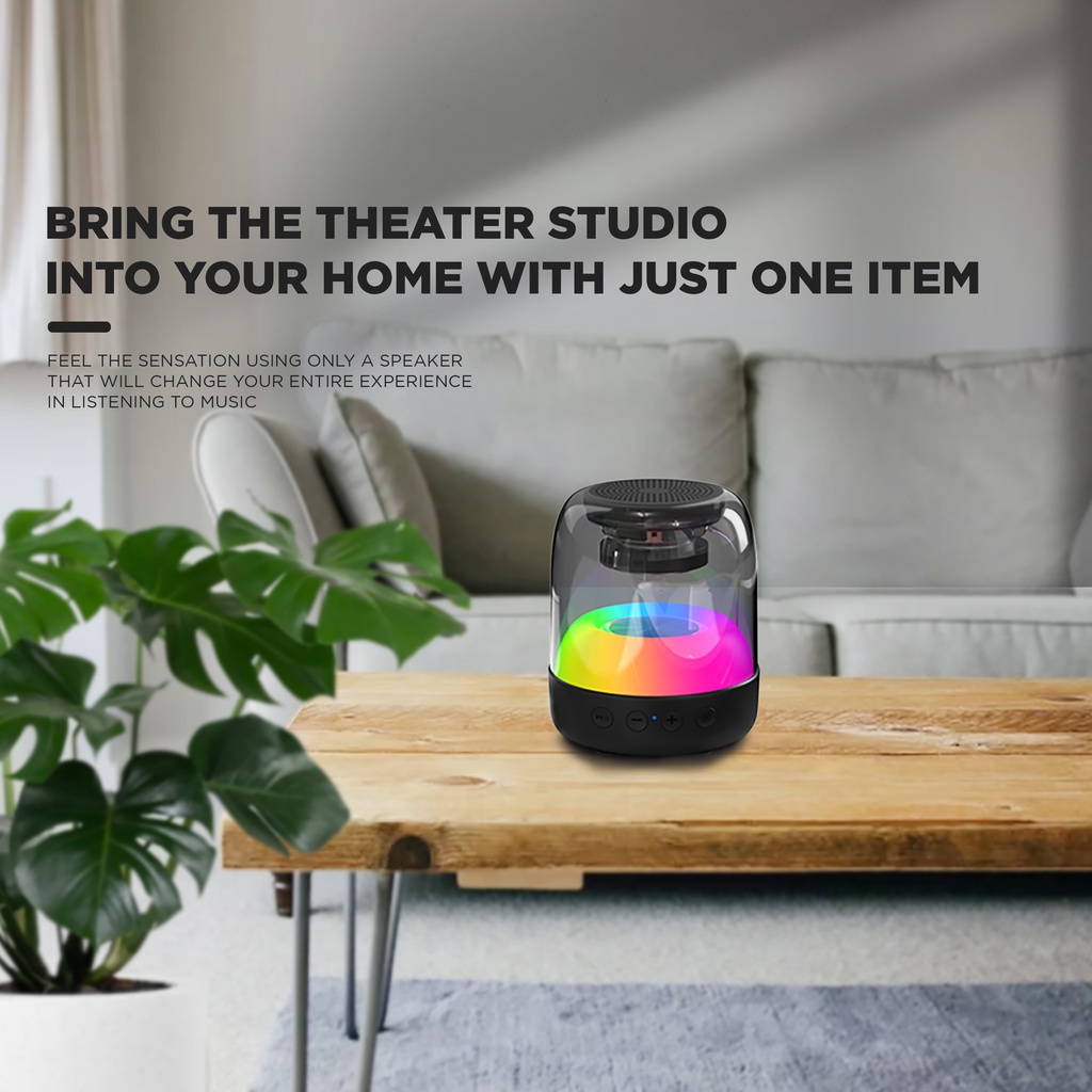 Jual Speaker Bluetooth Portable Speaker Stereo Mini with LED HiFi ...