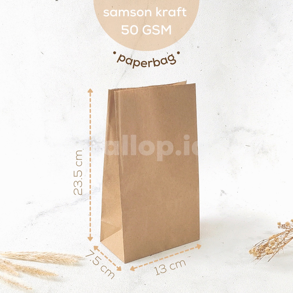 Jual Paper Bag 13 7,5 23,5 CM Kantong Kertas Roti Kue Donat Coklat ...