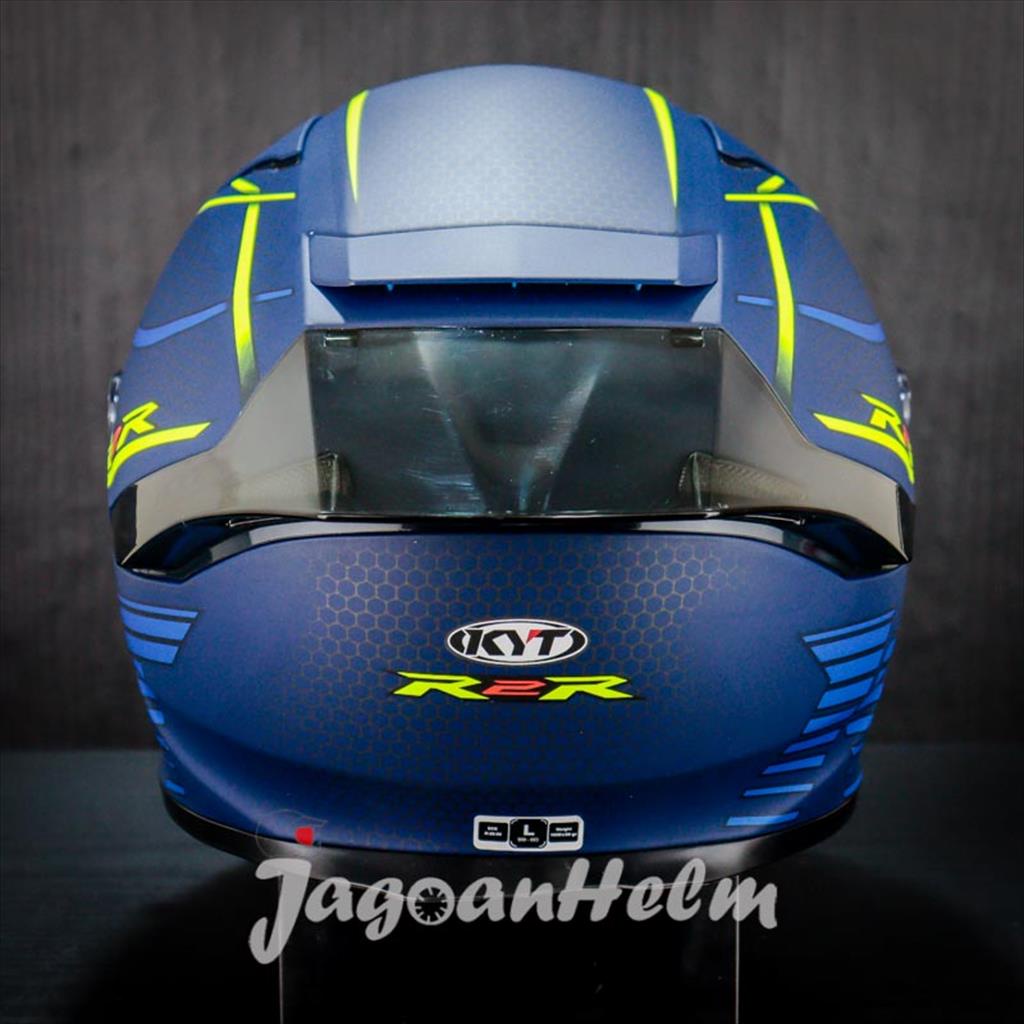 Jual KYT R2R CLASSIC CONCEPT |MATT BLUE YELLOW | FULLFACE DOUBLE VISOR ...