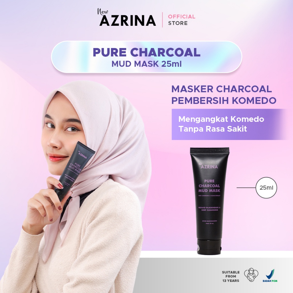 Jual Azrina Pure Charcoal Mud Mask 25ml - Masker Wajah Brightening ...