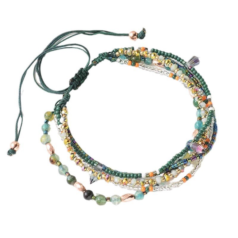 Jual [Aylee]Gelang Wanita Bermanik-manik Tenunan Tangan Berwarna-warni ...