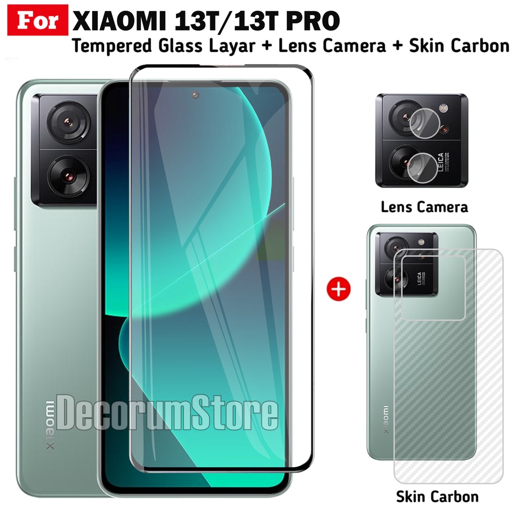 Jual Tempered Glass Xiaomi 13t 13t Pro 2023 Layar Full Free Lens Camera Dan Garskin Handphone 0838