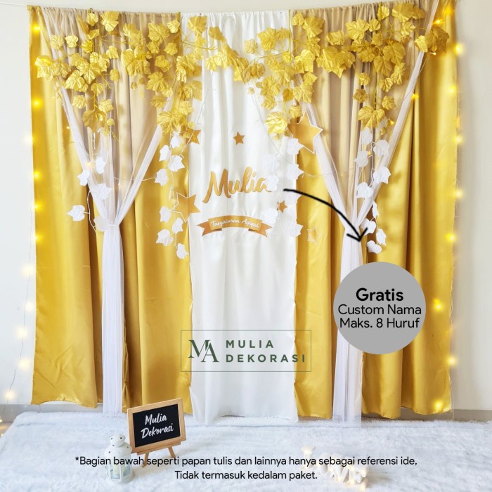 Jual Dekorasi Tasyakuran Backdrop Aqiqah PhotoBooth DIY Paket Satin X