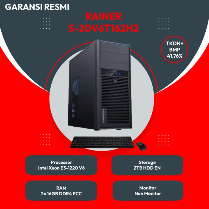 Jual Tower Server Rainer S-20V6T162H2 Intel Xeon 32GB 2TB - TKDN RESMI ...