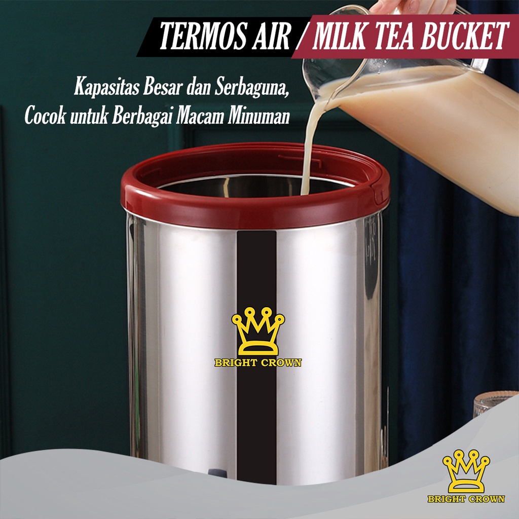 Jual Ji83m Bright Crown Water Tank Jug Milk Tea Stainless Steel 8l 10l 12l Dispenser Minuman 2028