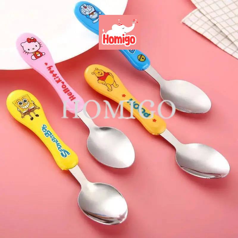 Jual Homigo Sendok Makan Anak Set Stainless Steel Kartun Alat Makan ...