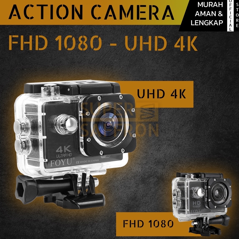 Camera Portable Action Waterproof Foyu Non-WiFi DV 1080P Murah Anti Air