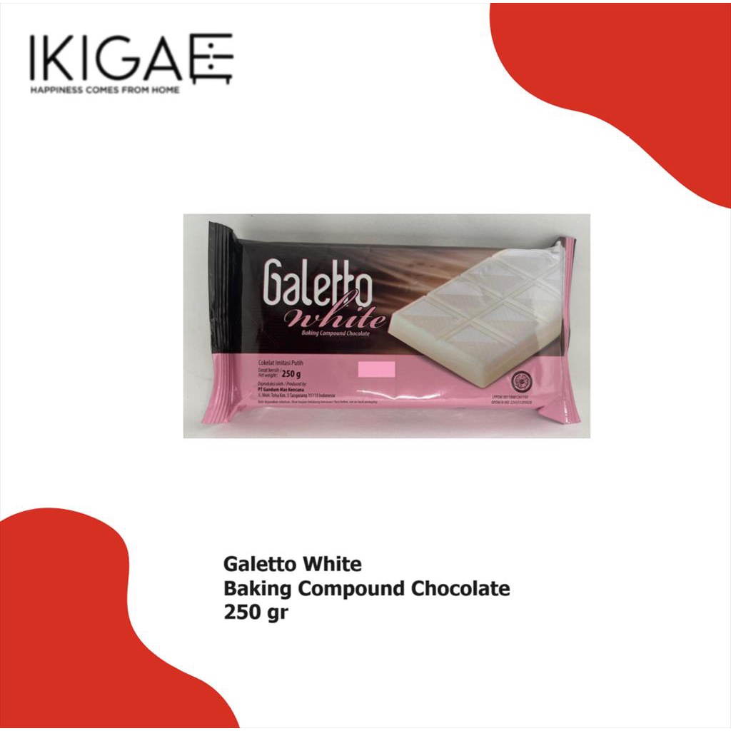 Jual GALETTO WHITE BAKING COMPOUND CHOCOLATE / COKELAT PUTIH 250 GR ...