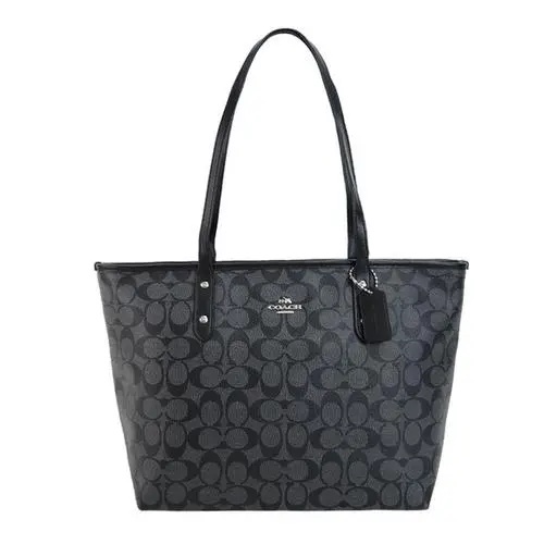 Jual Coach F58292 Signature Canvas City Zip Tote Bag Black Smoke