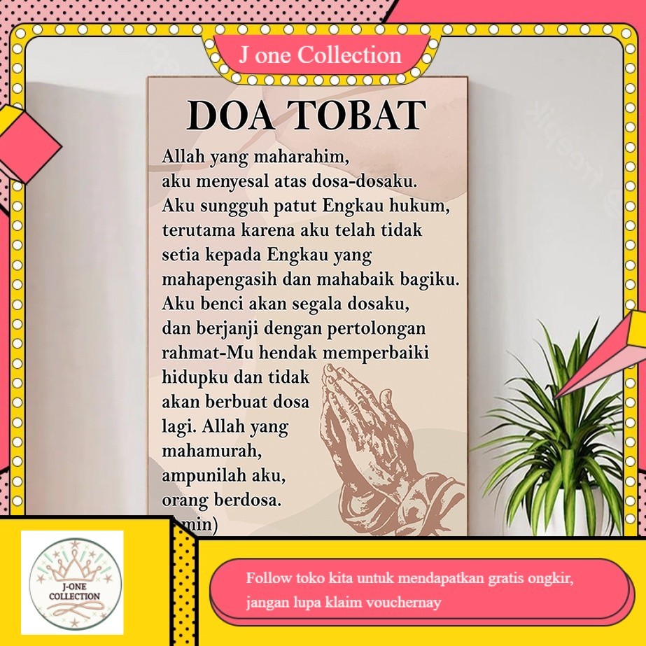 Jual Religious/ Doa Tobat 1 hiasan dinding kristen / katolik /wall ...