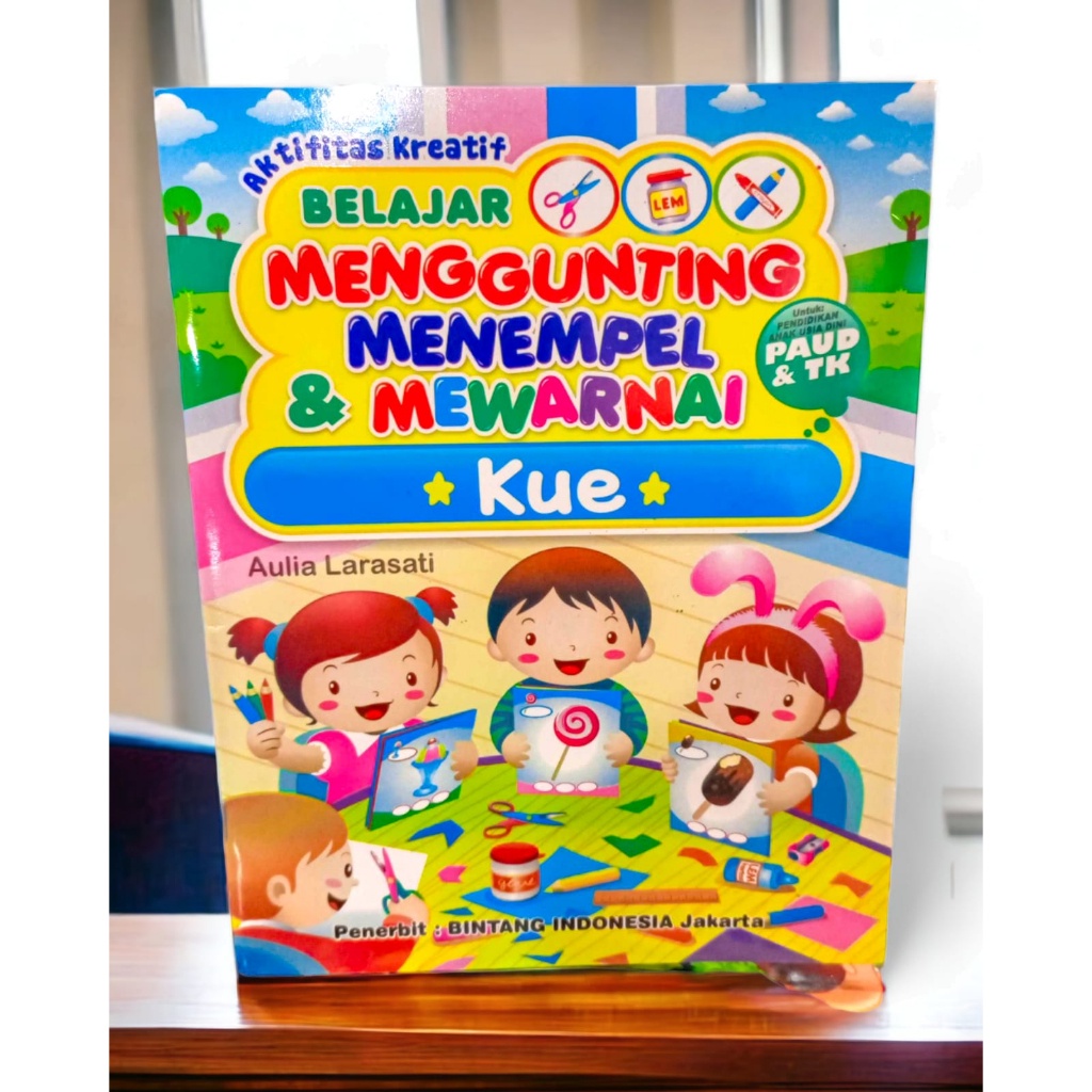 Jual Buku Edukasi Belajar Menggunting Menempel dan Mewarnai KUE NV ...