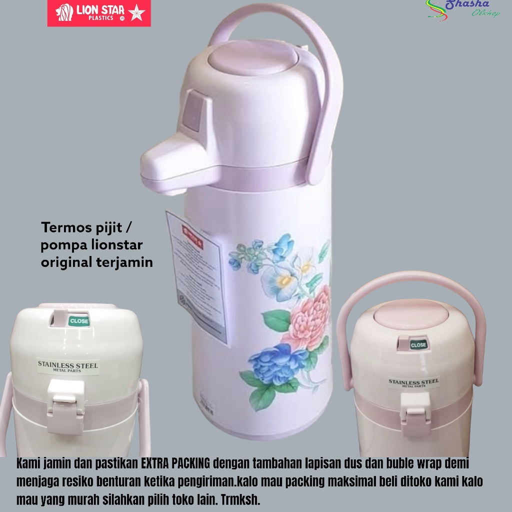 Jual Lionstar Vacuum Flask Pompa Liter Original Termos Tempat Air