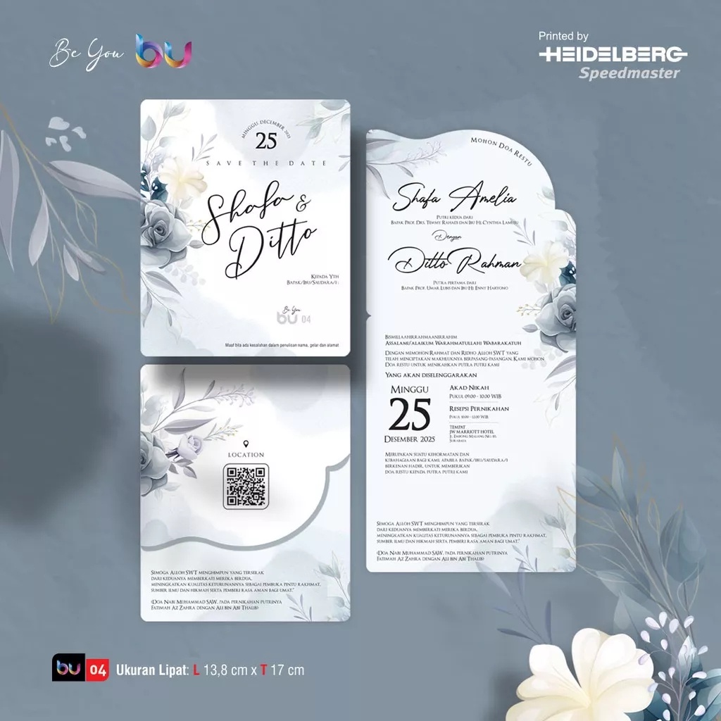 Jual CETAK UNDANGAN PERNIKAHAN DESAIN SIMPLE ELEGAN / UNDANGAN NIKAH ...