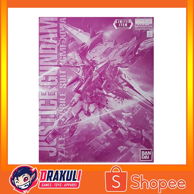 Jual Drakuli HQ BANDAI Plamo MG Justice Gundam [Clear Color] | Shopee ...