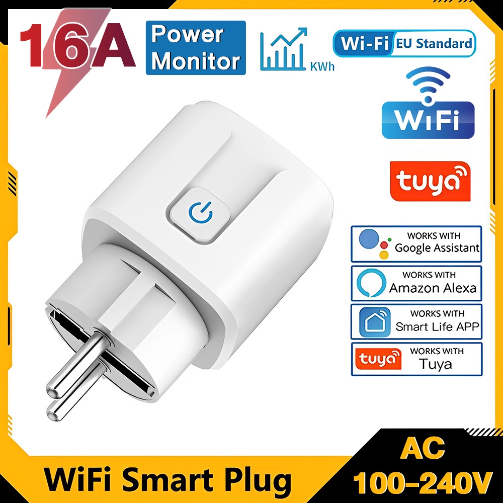 Jual WiFi Smart Plug Socket 16A Wireless Colokan IoT Smart Home Power ...