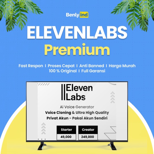 Jual ELEVENLABS AI VOICE CLONING PREMIUM 30 HARI RESMI Shopee Indonesia