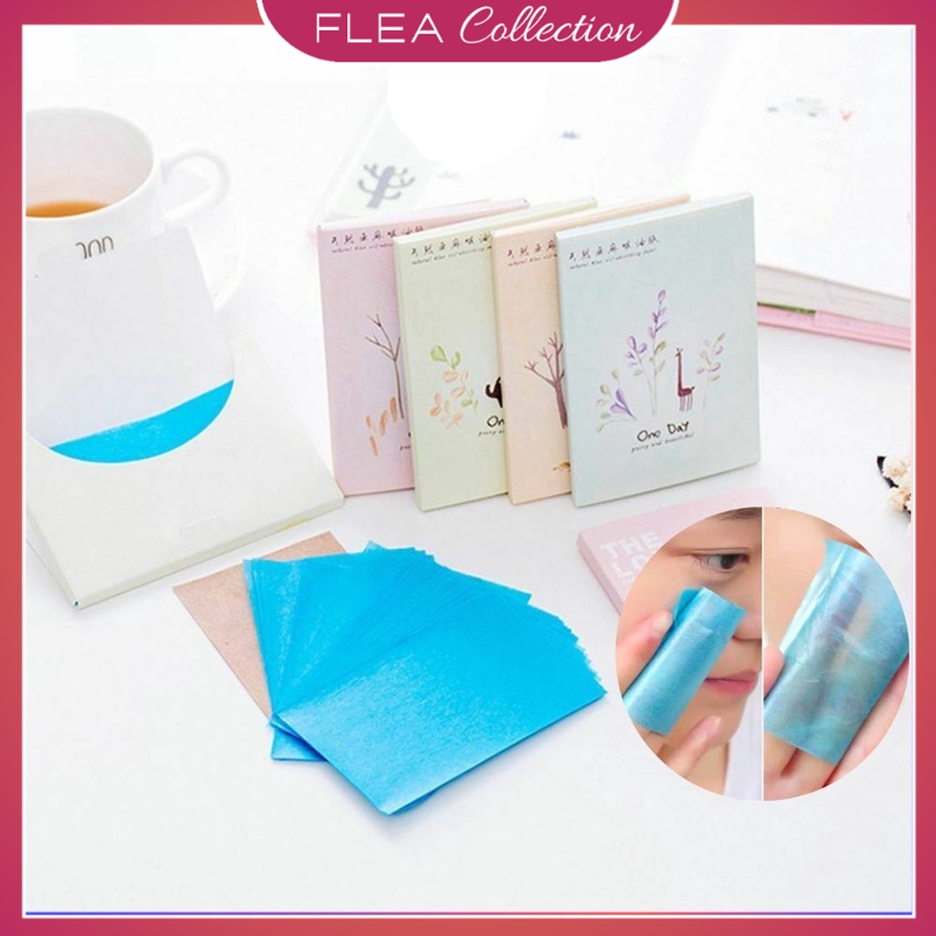 FLEA Kertas Linen Tissue Penyerap Minyak Wajah 50Pcs Menyerap Minyak Muka Wajah Berlebihan