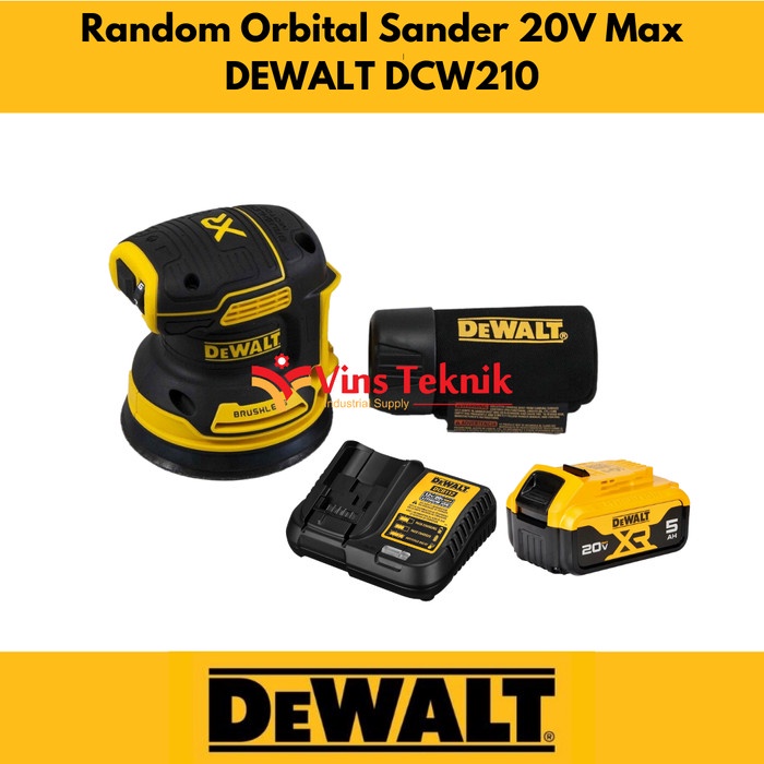 Jual Cordless Brushless Mesin Orbital Sander 5" DEWALT DCW210 Shopee