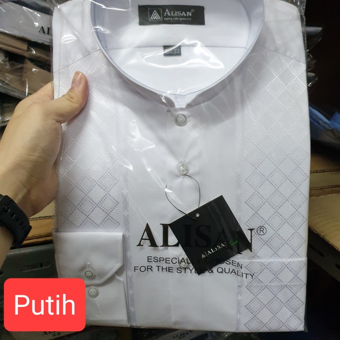 Jual Muslim Baju Koko Alisan lengan panjang original ukuran 15,5 (L