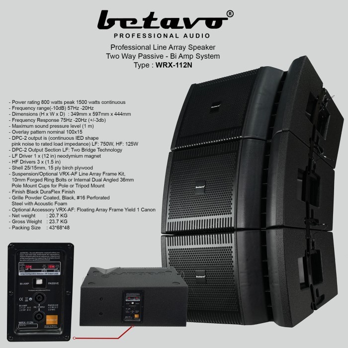 Jual Speaker Line Array Passive-Bi Amp Betavo WRX-112N Two Way wrx112 ...