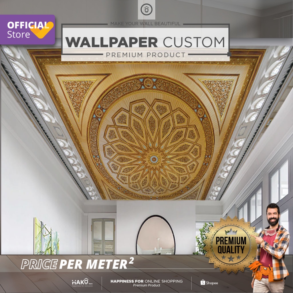 Jual Sticker Plafon Custom Ruang Tamu | Gambar Abstrak 2.1 | Plafon ...