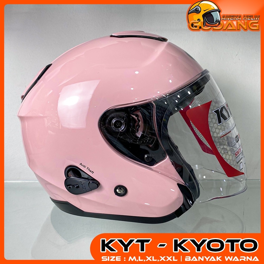 Jual Helm KYT KYOTO R ORIGINAL 100 Half Face Wanita Pink Peach Premium