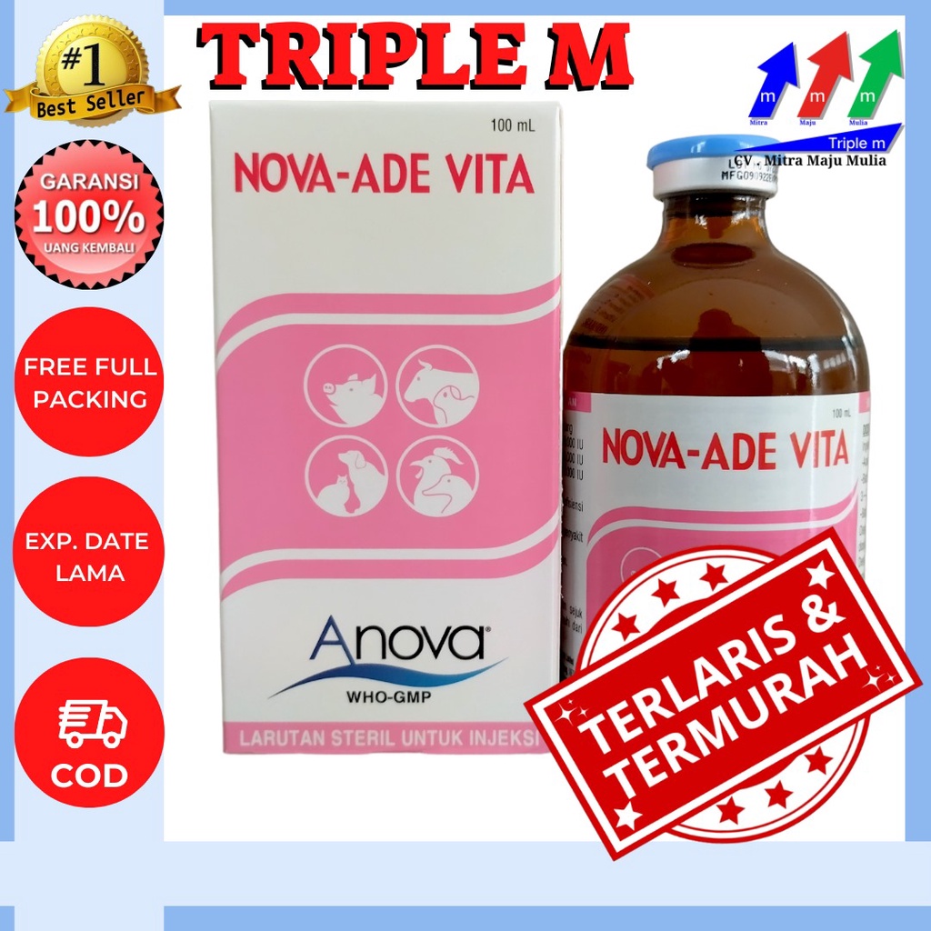 Jual NOVA ADE VITA 100 Ml - Adevita Vitamin Ternak A D3 E Multivitamin ...