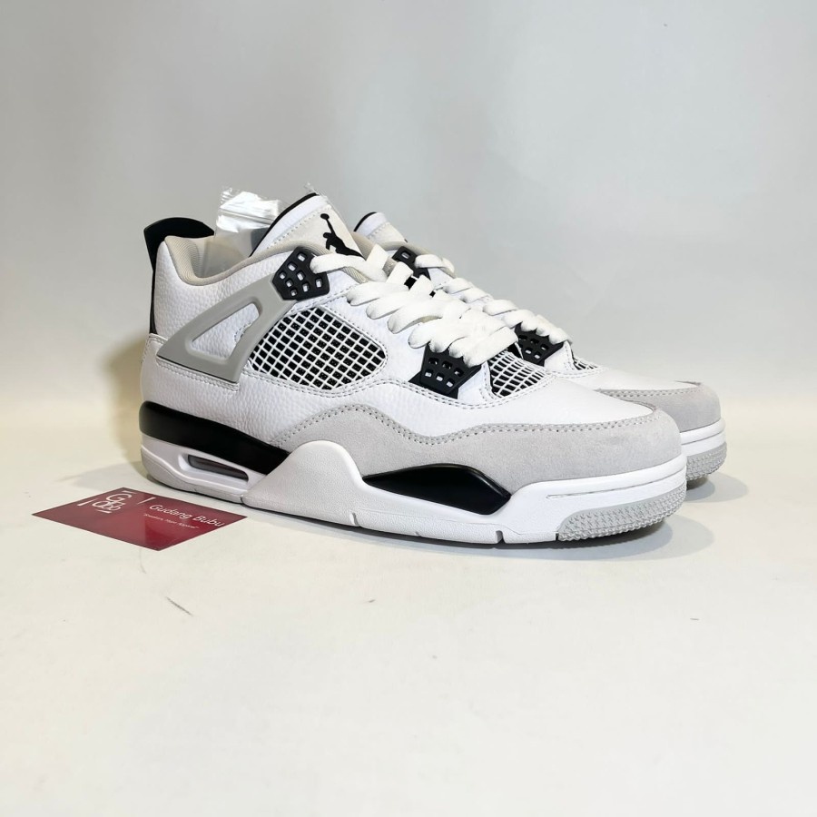 Jual Air Jordan 4 Retro Millitary Black White Black Grey Sneakers A5 Shopee Indonesia 4383