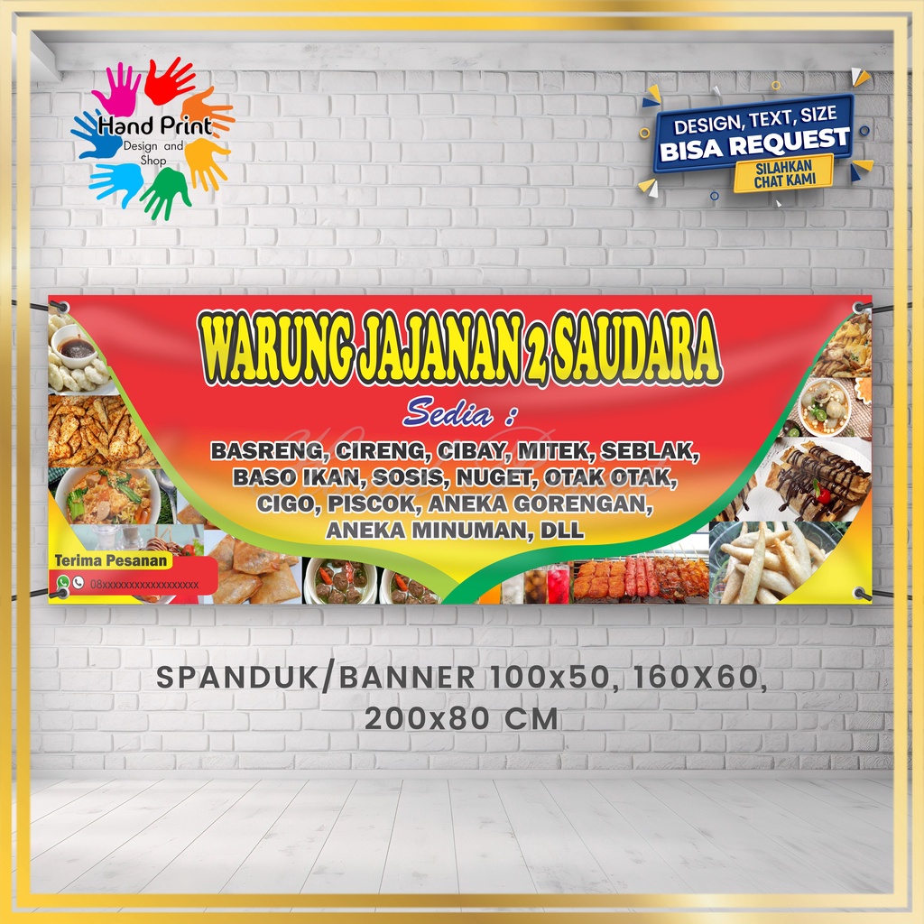 Jual Cetak SPANDUK / BANNER MMT Angkringan Jajanan Martabak Manis Roti ...