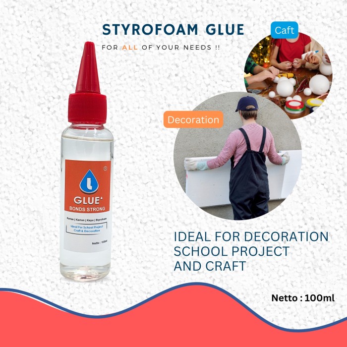 Jual Jual lem styrofoam LATTE styro glue 100ml - Jakarta Utara